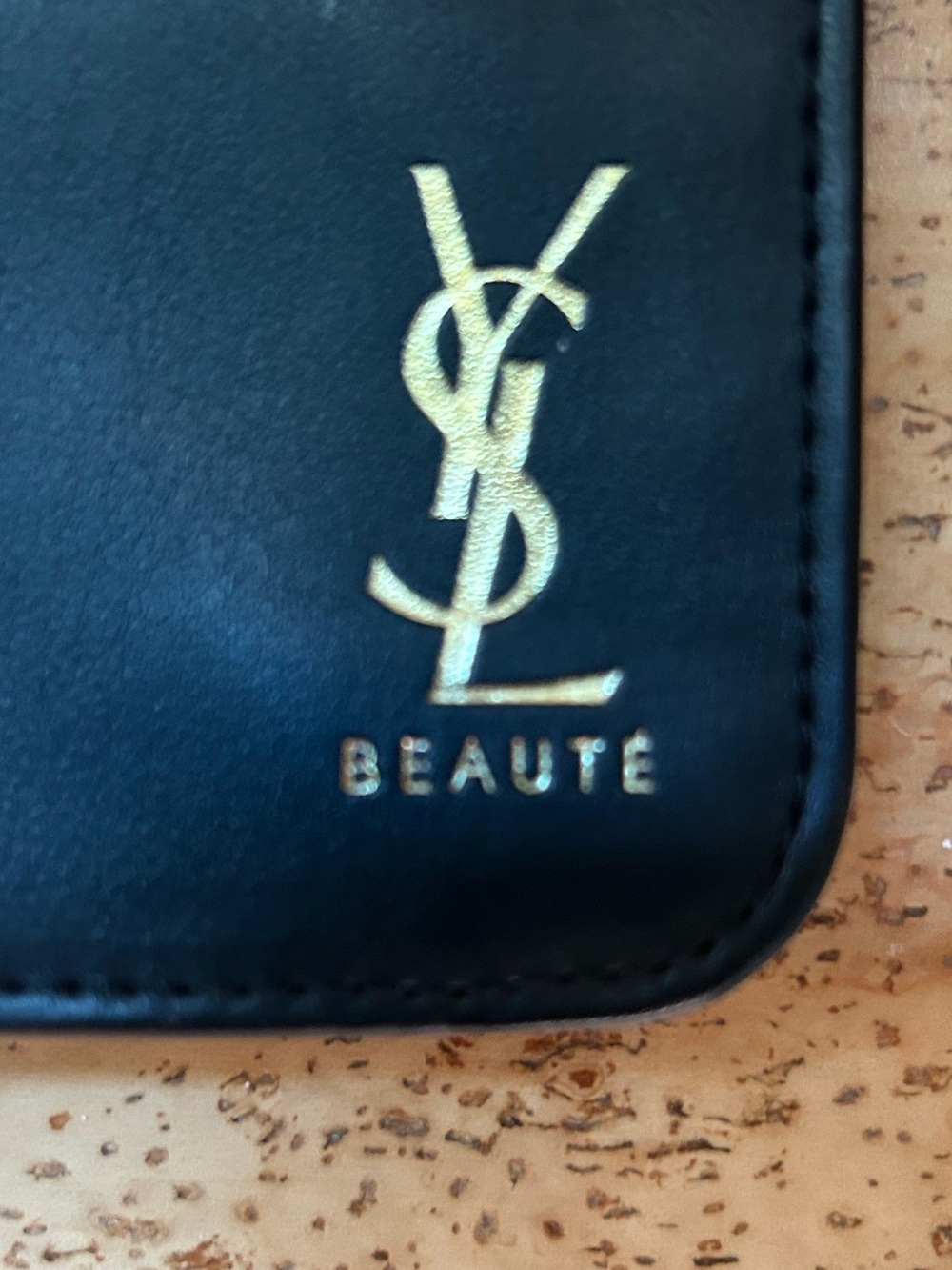 Yves Saint Laurent Beauté Black Faux Leather Cosmetic Makeup Pouch Clutch NWOT - Picture 5 of 5